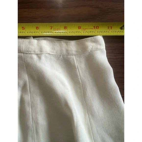 Vintage Cream Ivory Wool Skirt XS 21 In Waist 1950s 1960s Scandinavian Trim - Picture 6 of 8